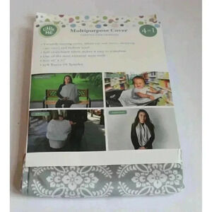 Little Me Multipurpose Maternity Scarf Nursing Cover Gray & White Easy Care NWT